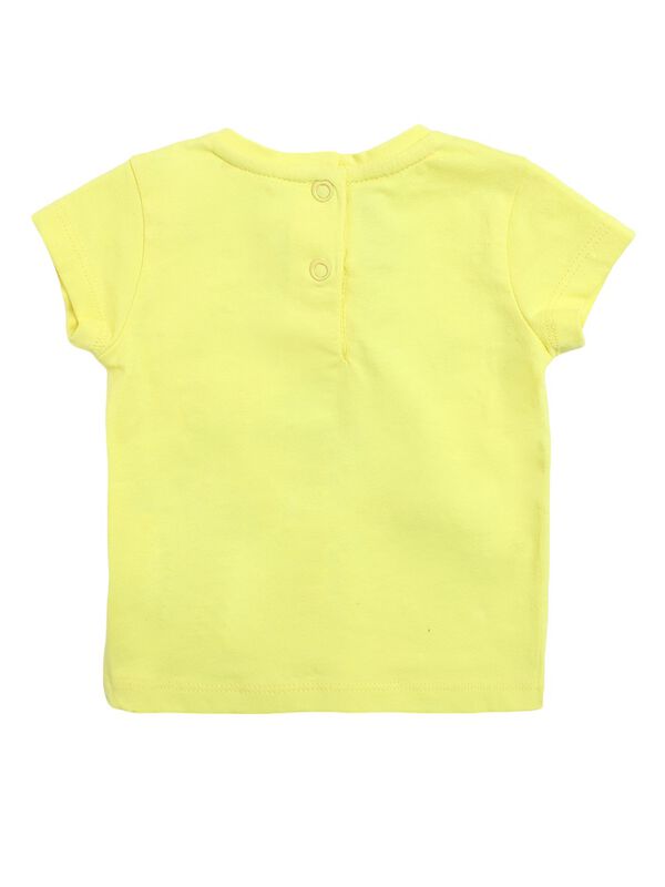 Girls White & Blue Printed T-Shirt with Short Pants image number 1